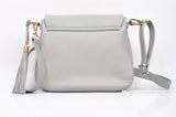 Dove Grey leather Messenger Bag