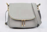 Dove Grey leather Messenger Bag
