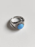 Moon Claw Opal Silver Ring