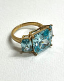 Ave Aqua Blue Topaz Ring In Gold