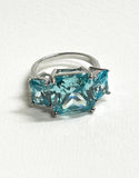Ave Aqua Blue Topaz Ring In Sterling Silver