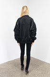 Noir Silk/Nylon Bomber Jacket