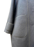Brushed Woollen Sienna Coat - Light Prussian Blue