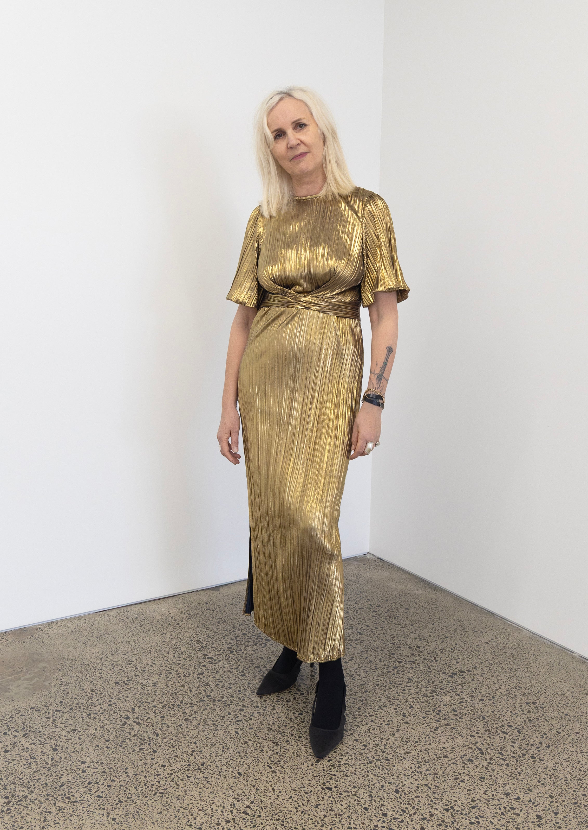 Galaxy Dress In Metalic Gold Hailwood Galaxy Dress In Metalic Gold Hailwood