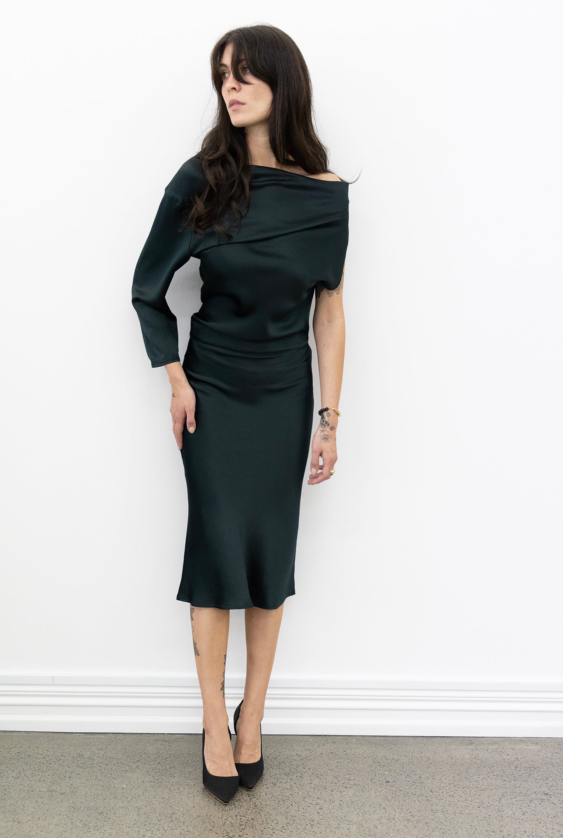 Eve Dress In tarquin Green