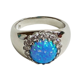 Zora Opal Silver Ring
