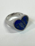Valencia Heart Ring In Silver Lapis Lazuli