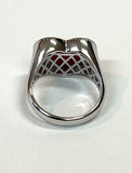 Valencia Heart Ring In Silver Red Agate