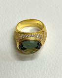 Pharaoh Gold Ring With Green Tourmaline