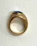 Pharaoh Gold Ring With Blue Topaz