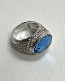 Pharaoh Silver Ring With Blue Topaz