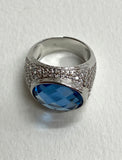Pharaoh Silver Ring With Blue Topaz