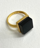 Servalan Gold Ring With Black Onyx