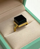 Servalan Gold Ring With Black Onyx